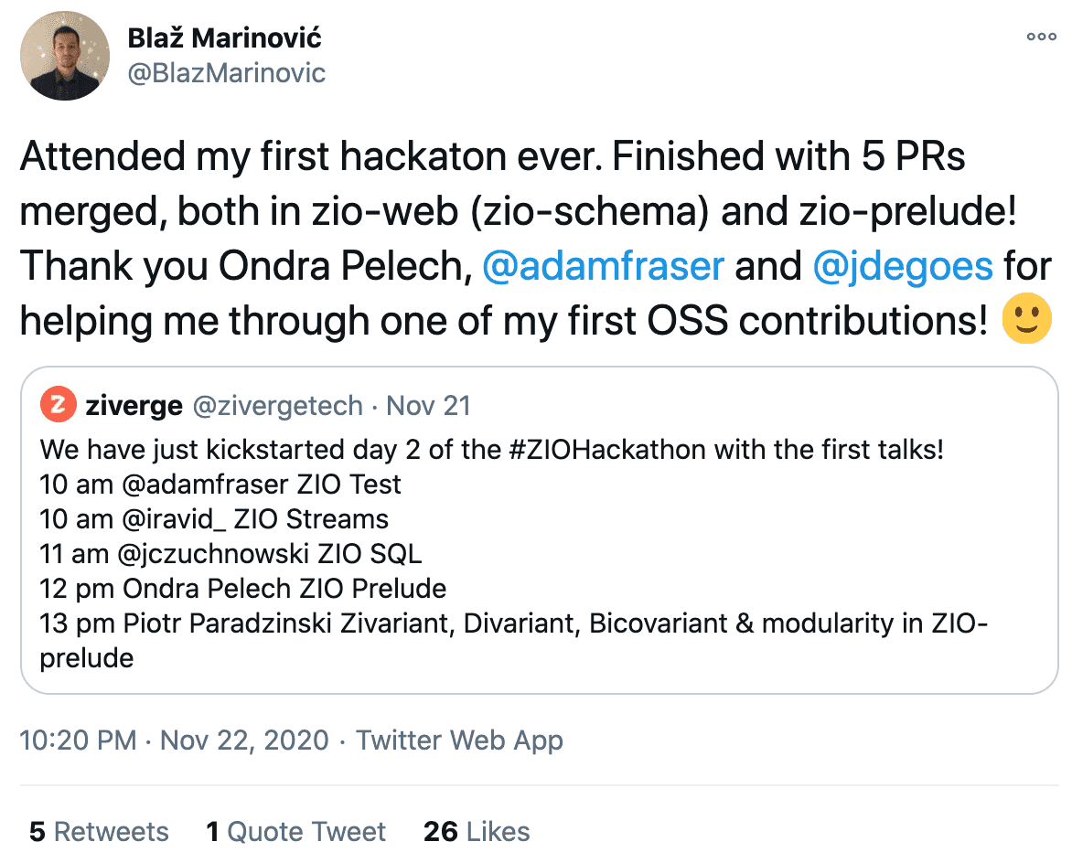Blaz Marinovec tweet